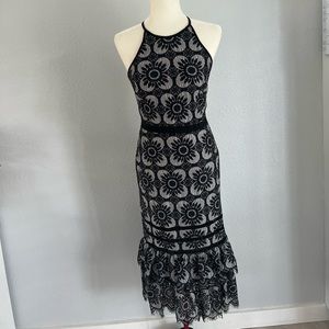 Banana republic detail rich black lace dress